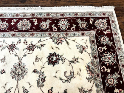 Ivory and Burgundy Pak Persian Rug 6x9 - Nuvé