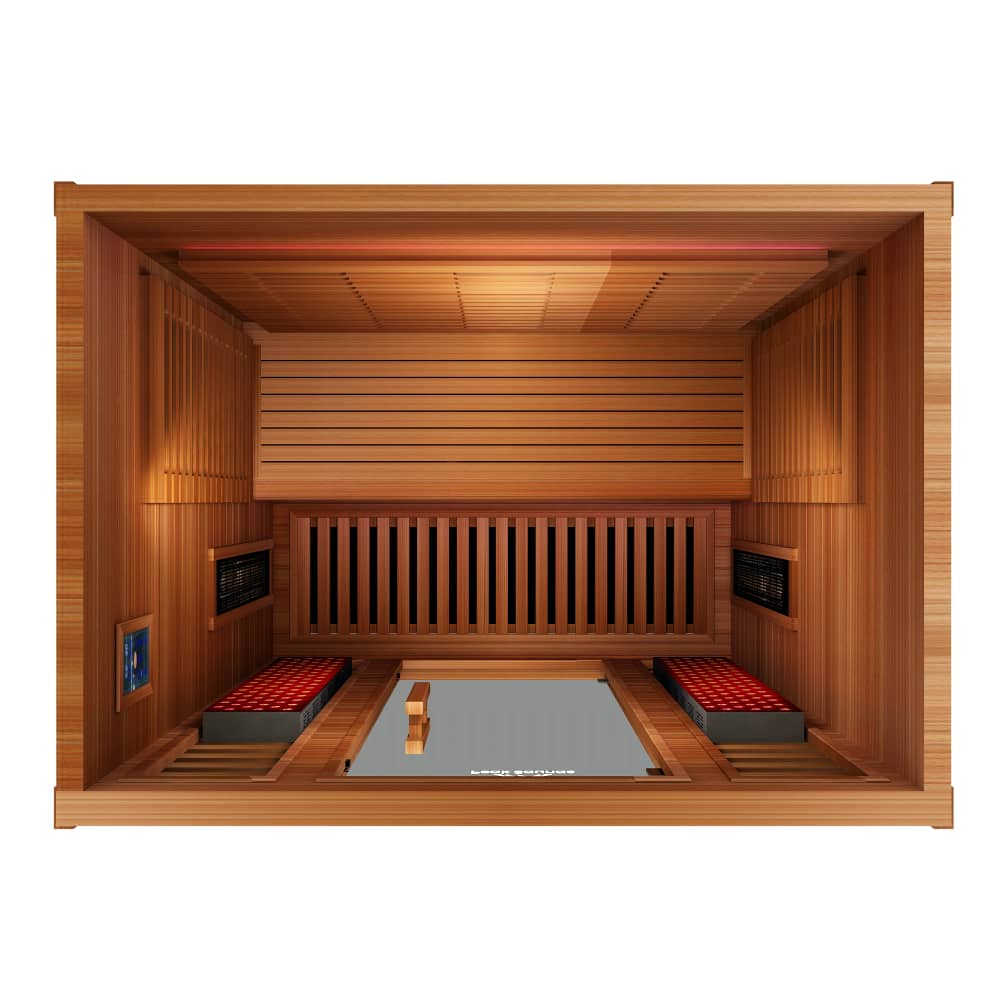 Peak Saunas Matterhorn Luxury 3-Person Full Spectrum Infrared Sauna with Two XL Medical-Grade Red Light Therapy Panels & Smart WiFi App Control - Nuvé