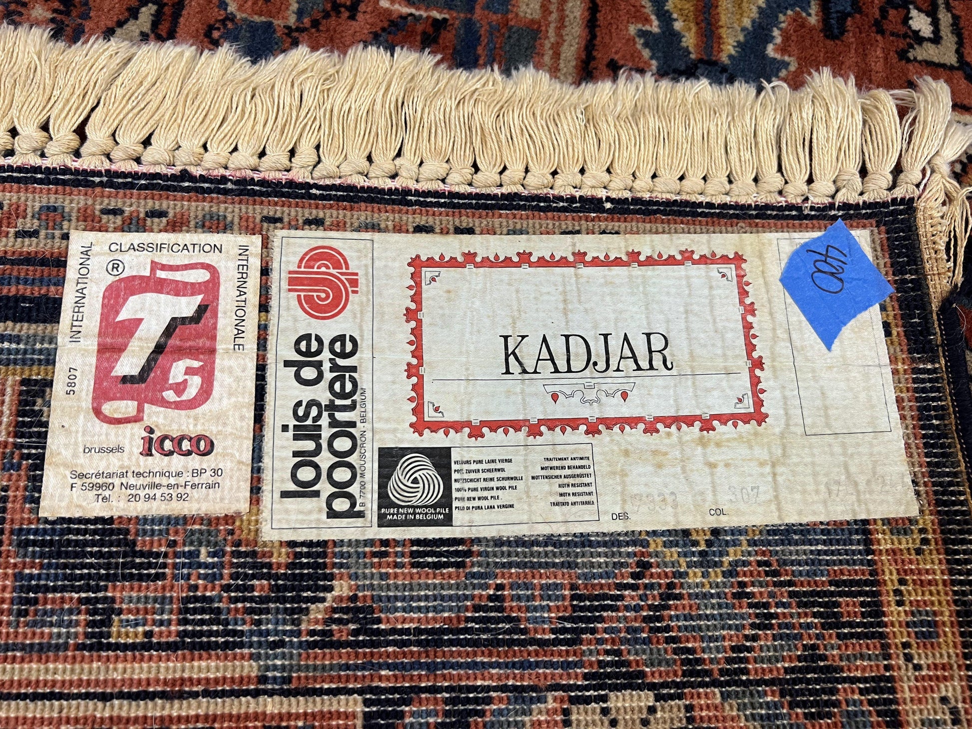 Heriz Rug 5.6 x 8, Geometric Medallion, Wool Oriental Carpet, Tribal Boho Rug, Red Navy Blue Cream, Belgium Power Loomed Rug, Medium Sized - Nuvé