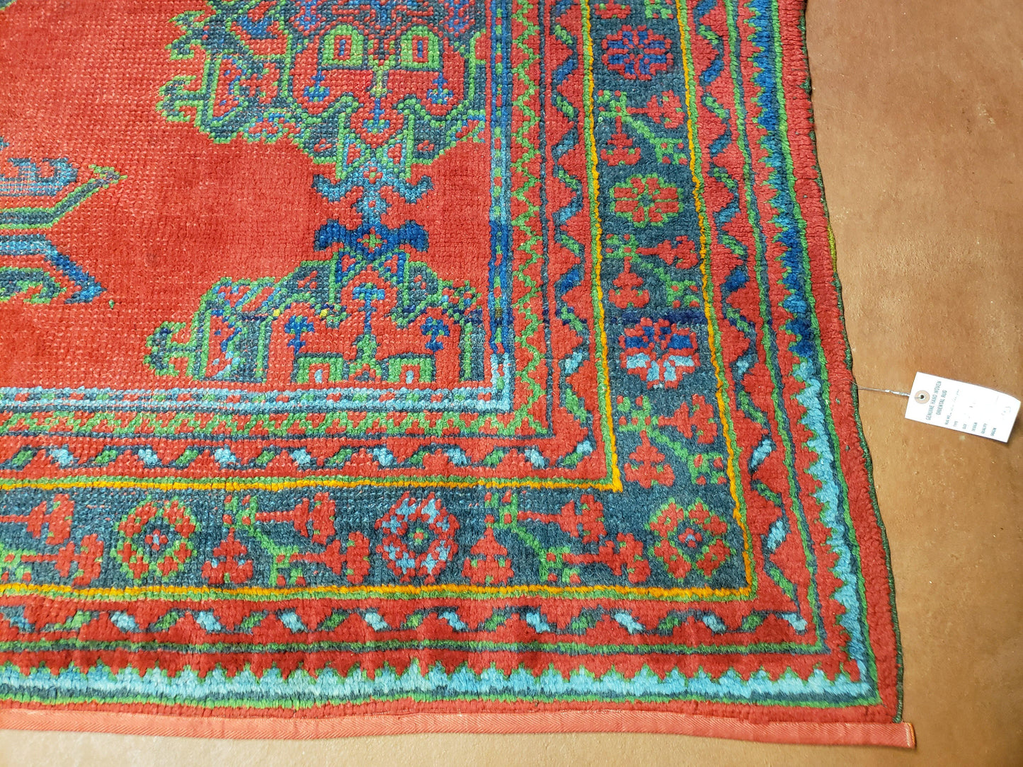 7x11 Turkish Oushak Rug, Vintage Red & Blue Oriental Carpet, Hand Knotted Wool Area Rug 7 x 11, Turkish Sparta Rug, Antique Turkish Rug Nice - Nuvé