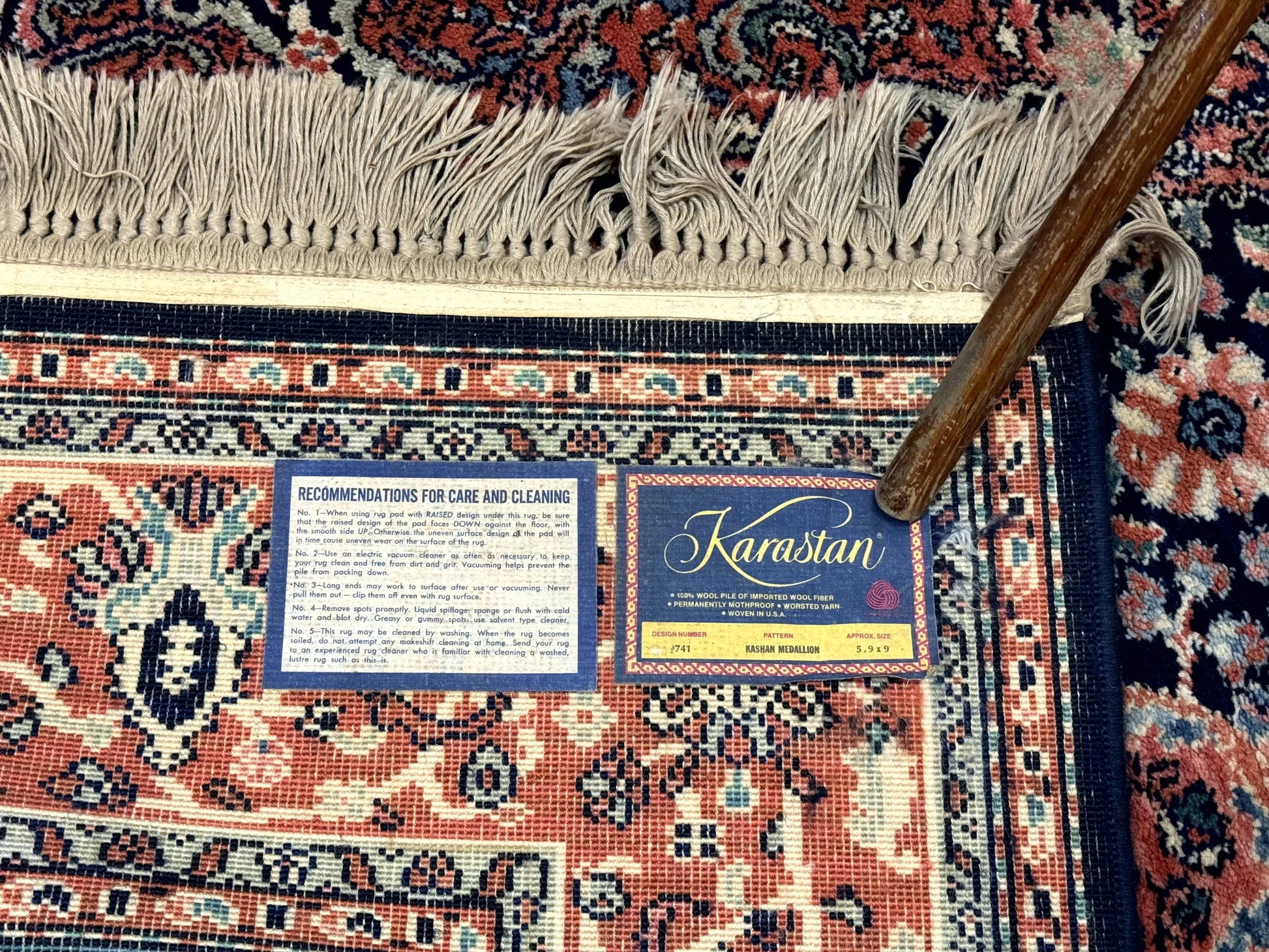 Karastan Rug 5.9 x 9, Kashan Medallion #741, Original Collection 700 Series, Discontinued, Wool Pile - Nuvé