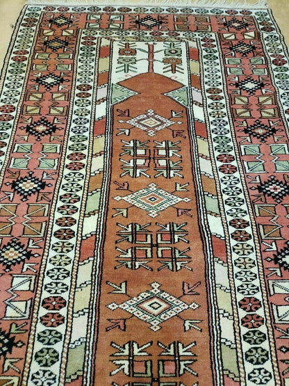 4' X 7' Antique Handmade Turkish Melas Oushak Wool Rug - Nuvé