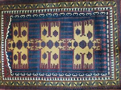 3' X 4' Vintage Handmade Balouchi Balouch Tribal Wool Rug Nice - Nuvé