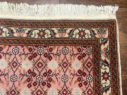 Turkish Sivas Rug 3x4, Pink, Handmade, Wool, Vintage