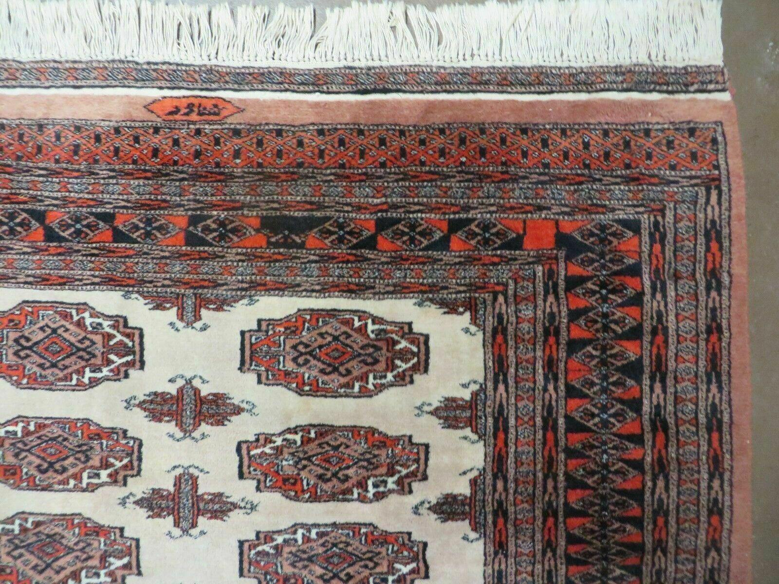 4' X 6' Vintage Handmade Bokhara Turkoman Pakistan Wool Rug Carpet Nice - Nuvé