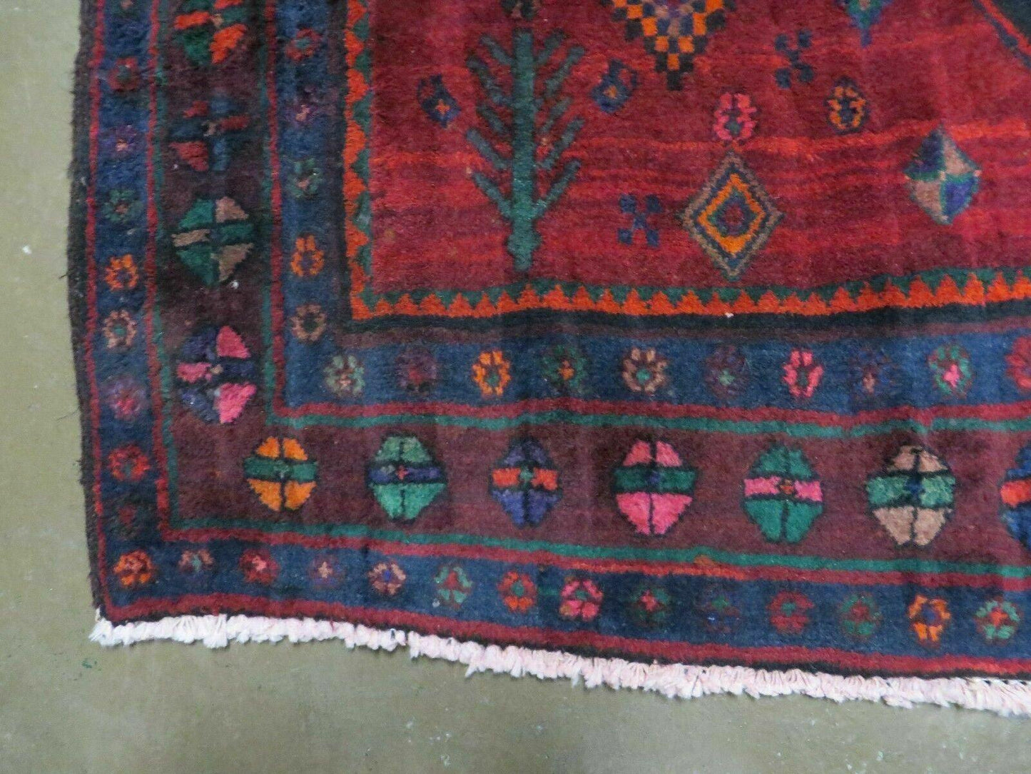 4' X 8' Antique Handmade India Geometric Oriental Wool Rug Veg Dyes Nice - Nuvé
