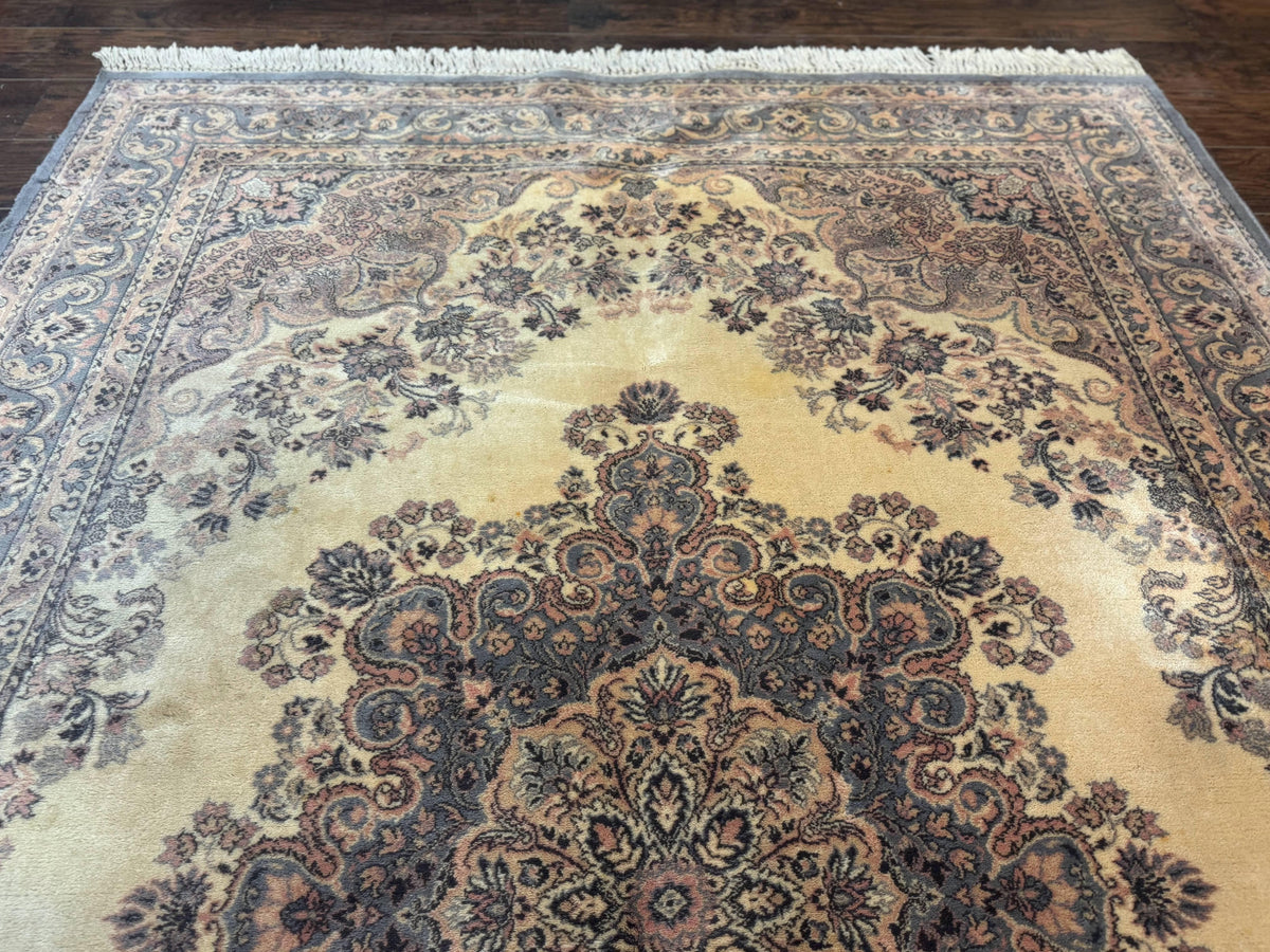 Belgium Power Loomed Wool Rug 6.9 x 9.6, Vintage Oriental Carpet