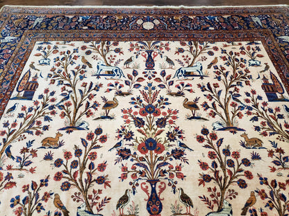 Antique Persian Kashan Tree of Life Rug 10x13 - Nuvé