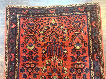 Antique Persian Sarouk Rug 2x4, Red, Fine 260 KPSI - Nuvé