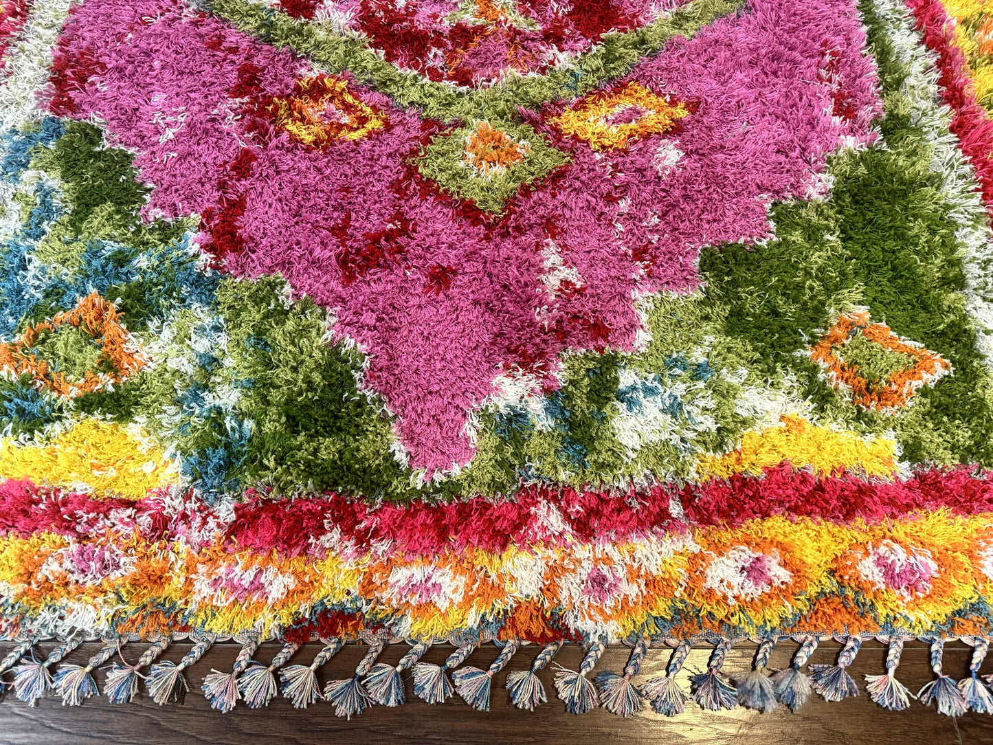Colorful Shag Rug 8x10, Fuchsia and Multicolor - Nuvé