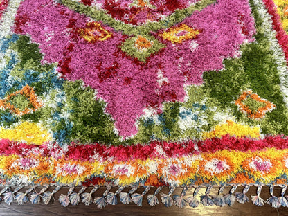 Colorful Shag Rug 8x10, Fuchsia and Multicolor - Nuvé
