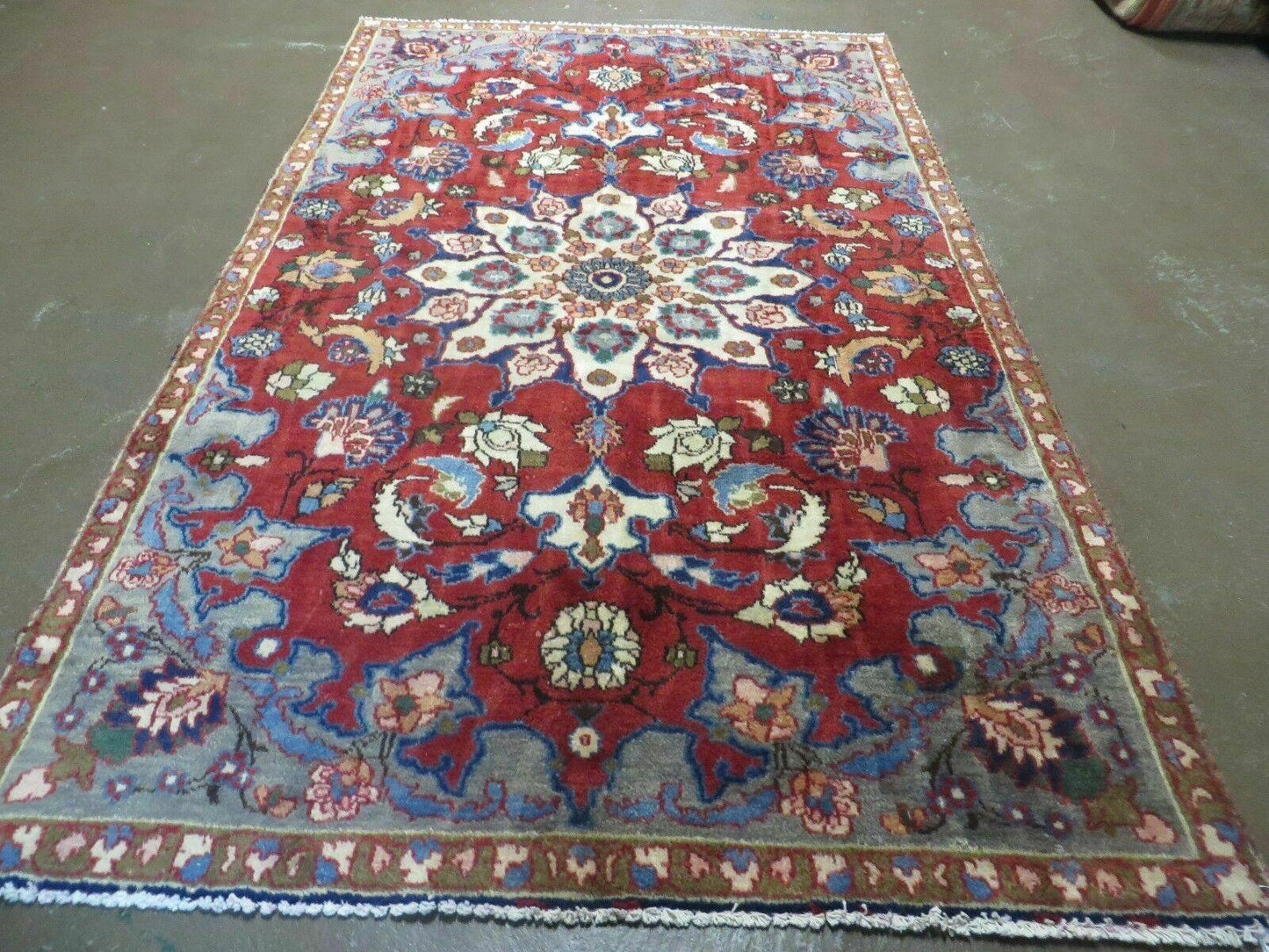 4' X 6' Antique Handmade India Floral Oriental Wool Rug Vegetable Dyes #120 - Nuvé