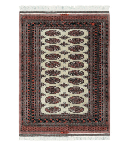 4' X 6' Vintage Handmade Bokhara Turkoman Pakistan Wool Rug Carpet Nice