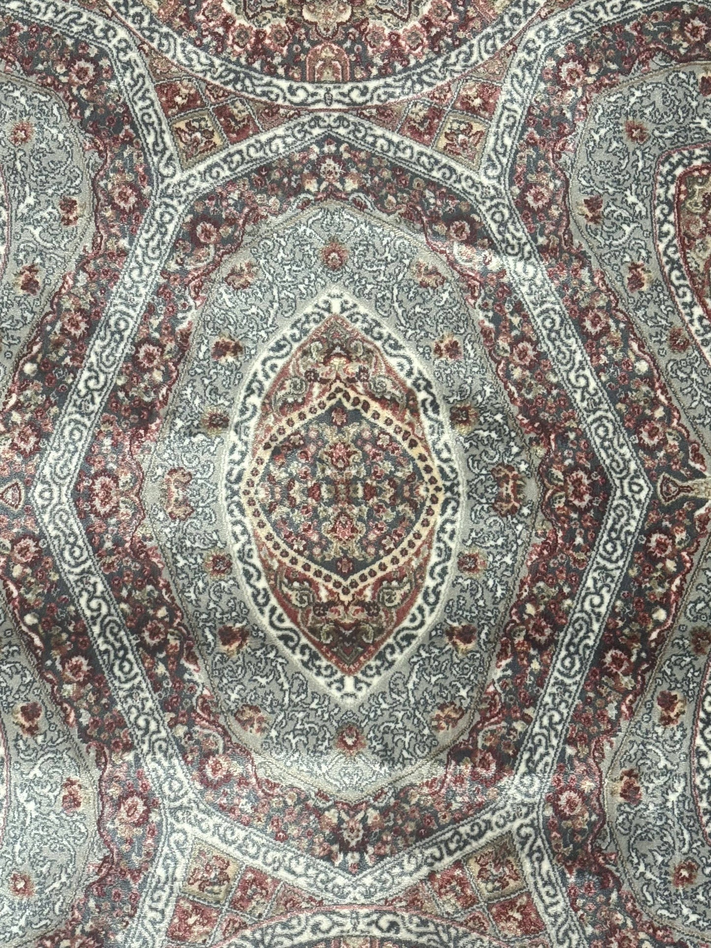 Turkish Silk Runner Rug 2.6 x 13, Blue Runner Rug, Dome Design, Bamboo Silk, New - Nuvé