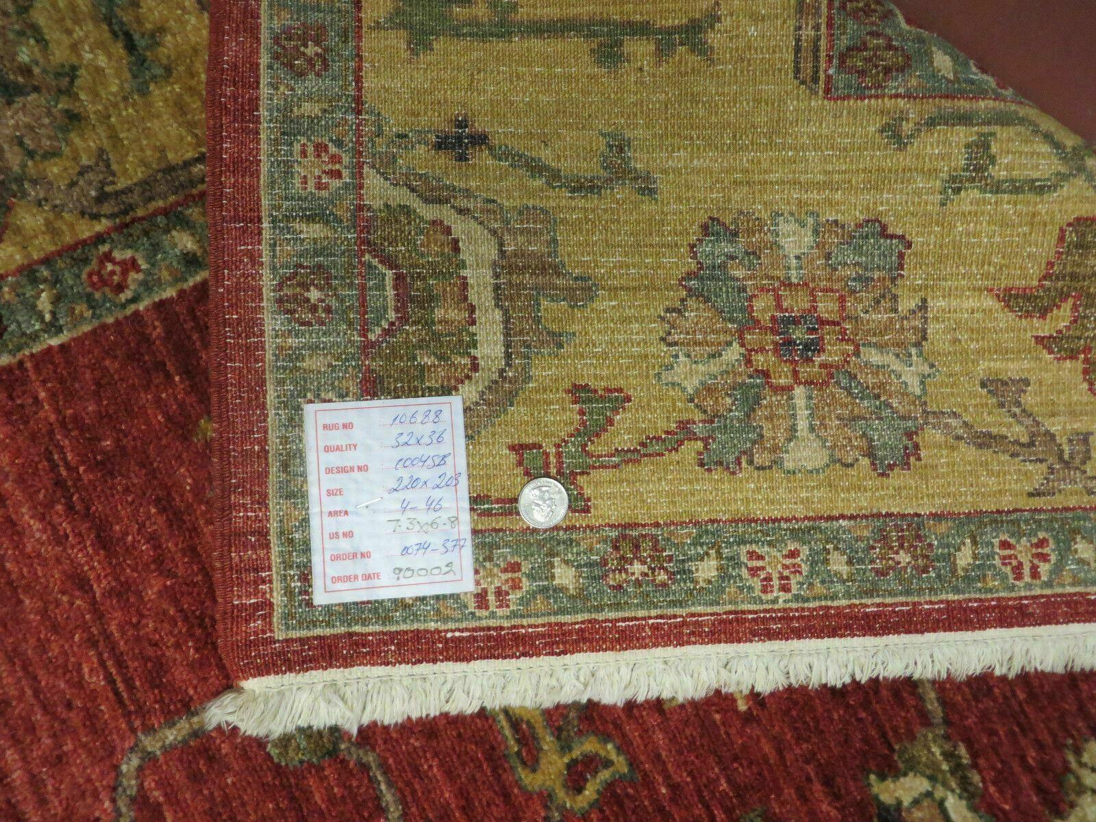 6.5' X 7' Vintage Handmade Egypt Agra Wool Rug Carpet Square Beauty - Nuvé