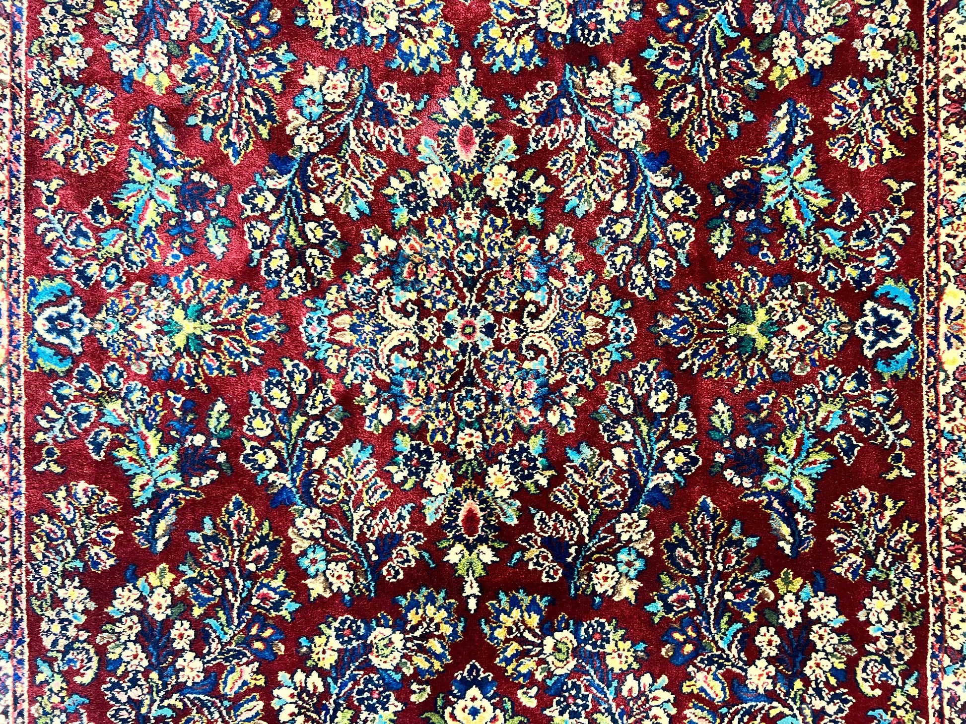 Karastan Rug 5.9 x 9 Red Sarouk Rug #785, Karastan Wool Rug, Karastan Carpet, Original 700 Series Vintage Karastan Oriental Rug Discontinued - Nuvé
