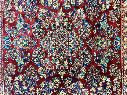Karastan Rug 5.9 x 9 Red Sarouk Rug #785, Karastan Wool Rug, Karastan Carpet, Original 700 Series Vintage Karastan Oriental Rug Discontinued - Nuvé