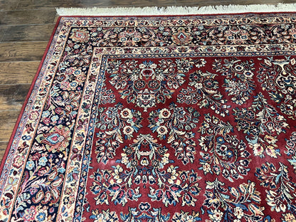 Karastan Rug 10x18 Red Sarouk #785, Wool Karastan Carpet, Original 700 Series, Vintage Discontinued Large Oriental Rug - Nuvé