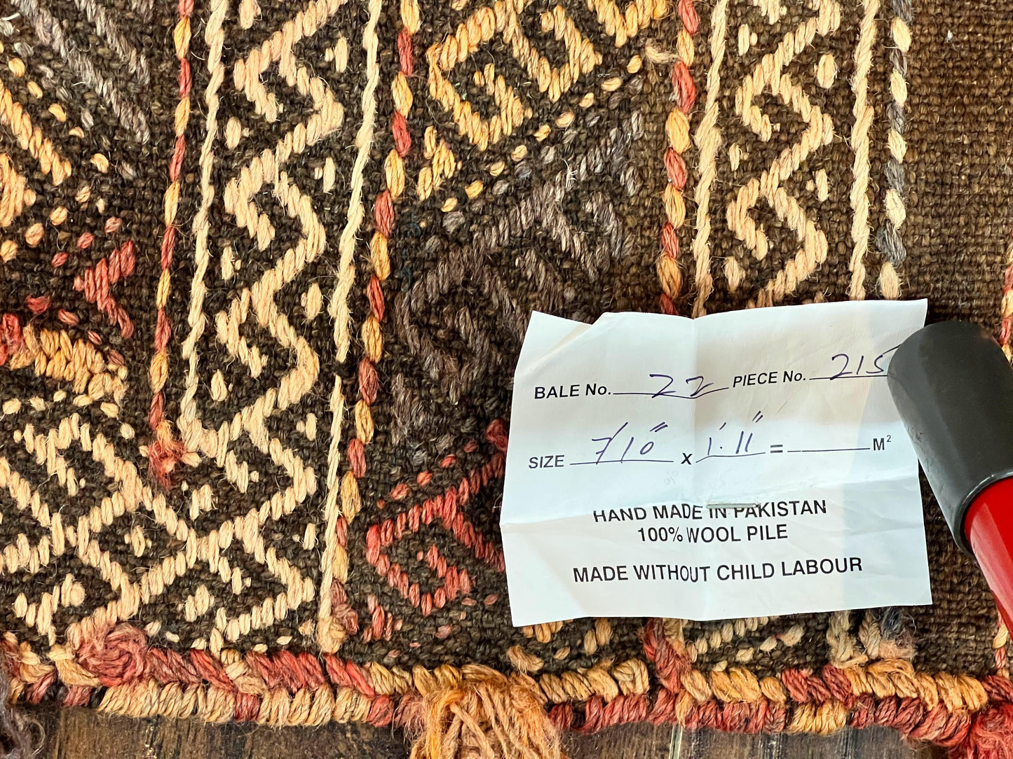 Tribal Runner Rug 2x8, Pakistani Turkoman Runner, Wool Handmade Vintage Rug - Nuvé