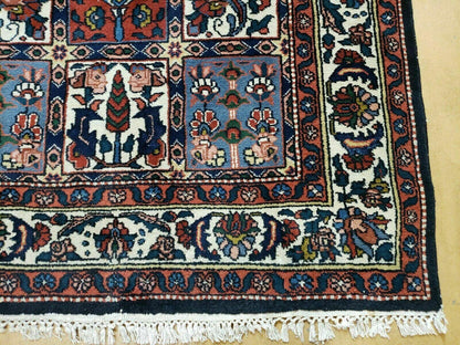 4' X 6' Vintage Handmade Indian Panel Design Wool Rug Veg Dyes - Nuvé