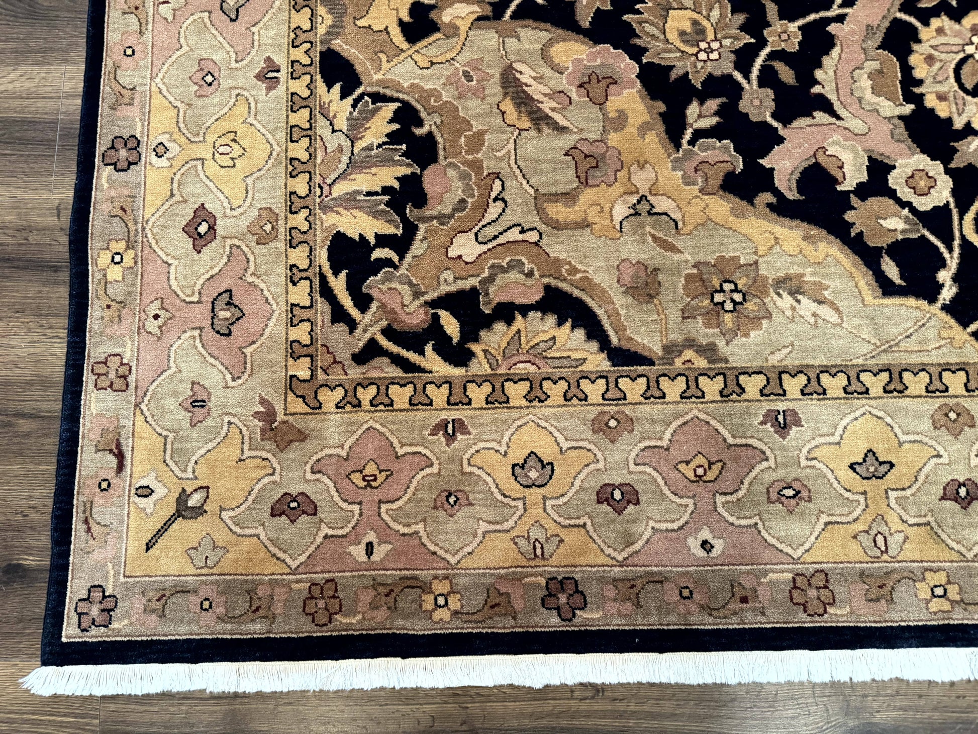 Handmade Wool Rug 8x10, Black & Dark Beige, Nourison, Traditional Rug - Nuvé