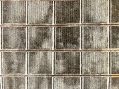 Tibetan Rug 4x6, Green Wool Handmade Area Rug 4 x 6, Panel Design, Modern Contemporary - Nuvé