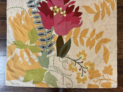 Indian Hand Stitched Rug 4x6, Floral, Silk, Large Floral Design - Nuvé