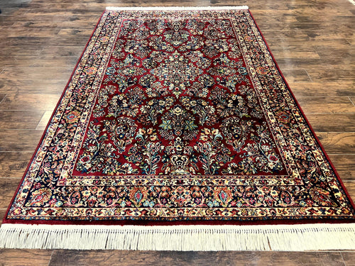 Karastan Rug 5.9 x 9 Red Sarouk Rug #785, Karastan Wool Rug, Karastan Carpet, Original 700 Series Vintage Karastan Oriental Rug Discontinued - Nuvé