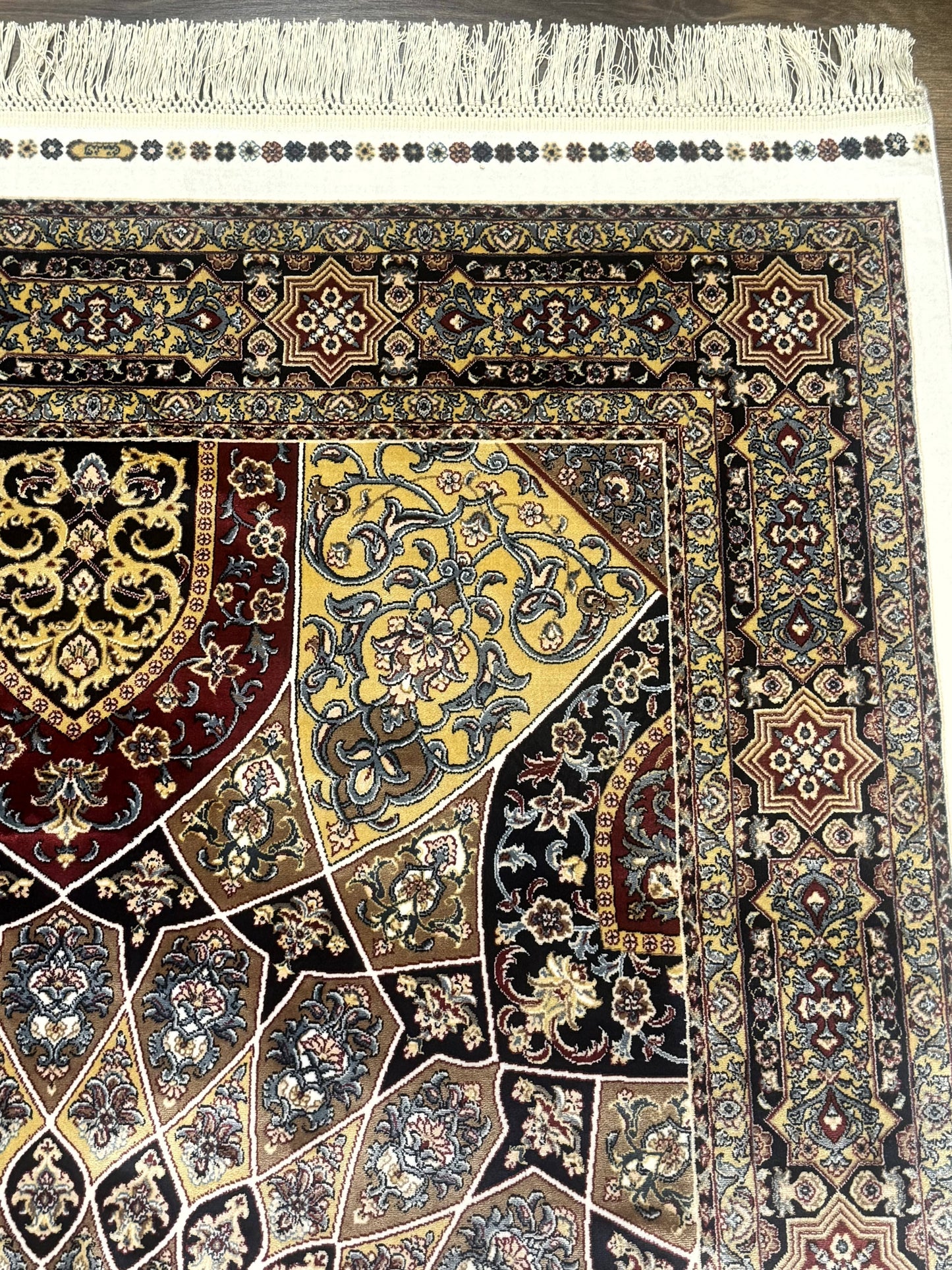 Turkish Silk Rug 4x6, Dome Design, Memluk Carpet, Bamboo Silk, New - Nuvé