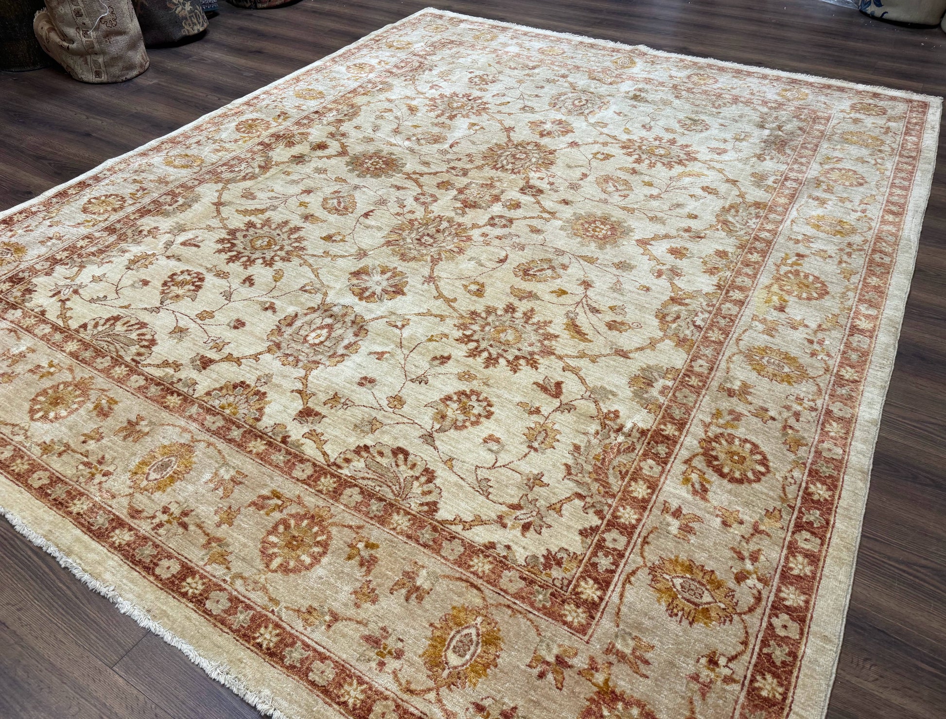 Pakistani Peshawar Rug 8x10, Pak Persian Traditional Oriental Carpet, Handmade, Wool, Allover Pattern - Nuvé