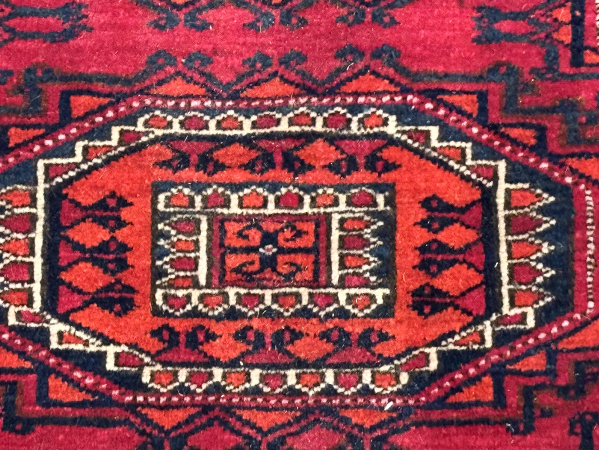 Antique Turkoman Salor Rug, Turkoman Textile, Fine 400 KPSI, Red, Persian Tribal Rug - Nuvé