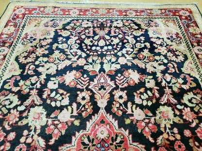 4' X 6' Antique Handmade India Floral Oriental Wool Rug Carpet Organic Blue - Nuvé