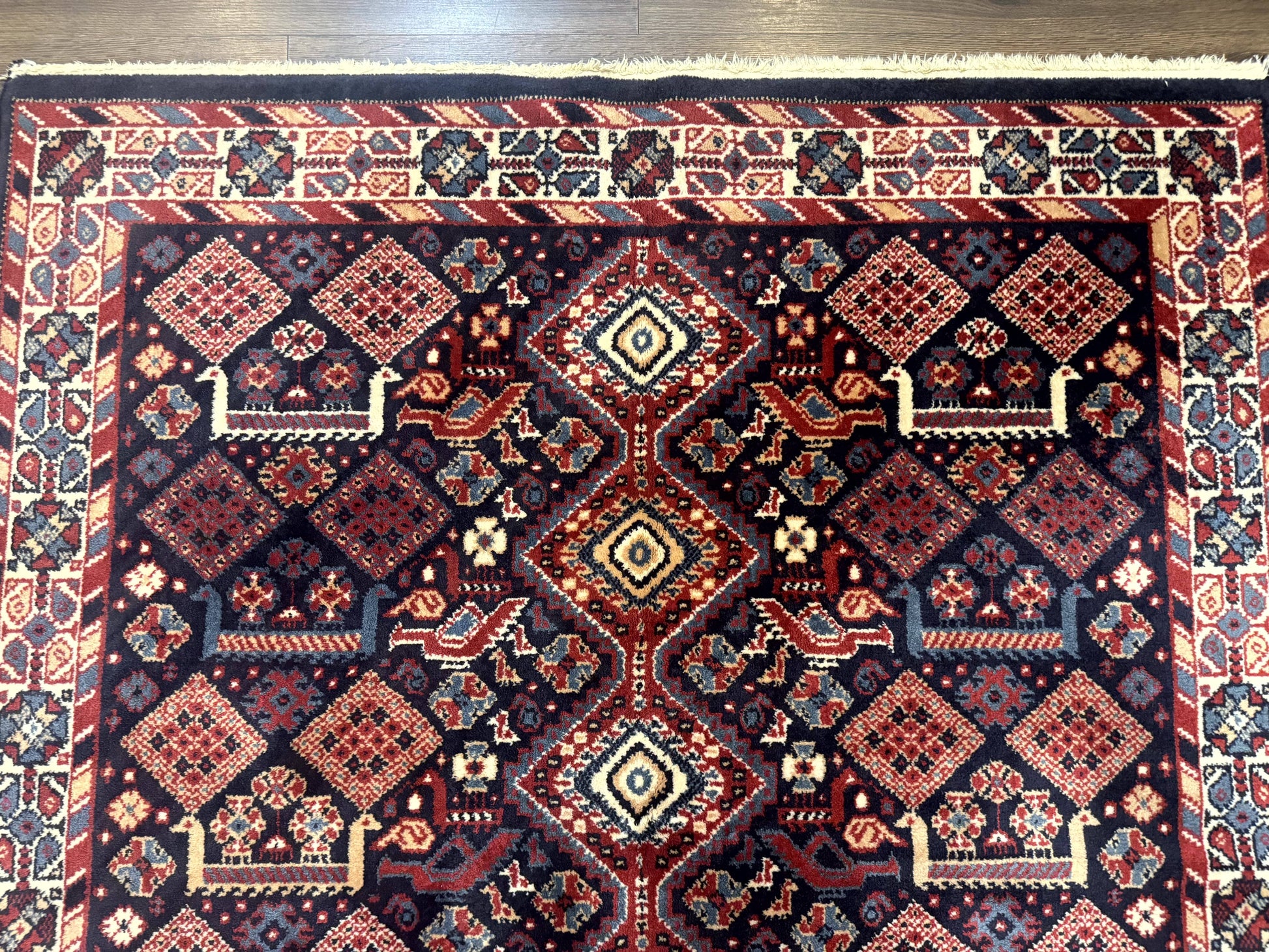 Karastan Rug 5x8, Yuruk Collection #530, Geometric Tribal Wool Pile Vintage Carpet - Nuvé