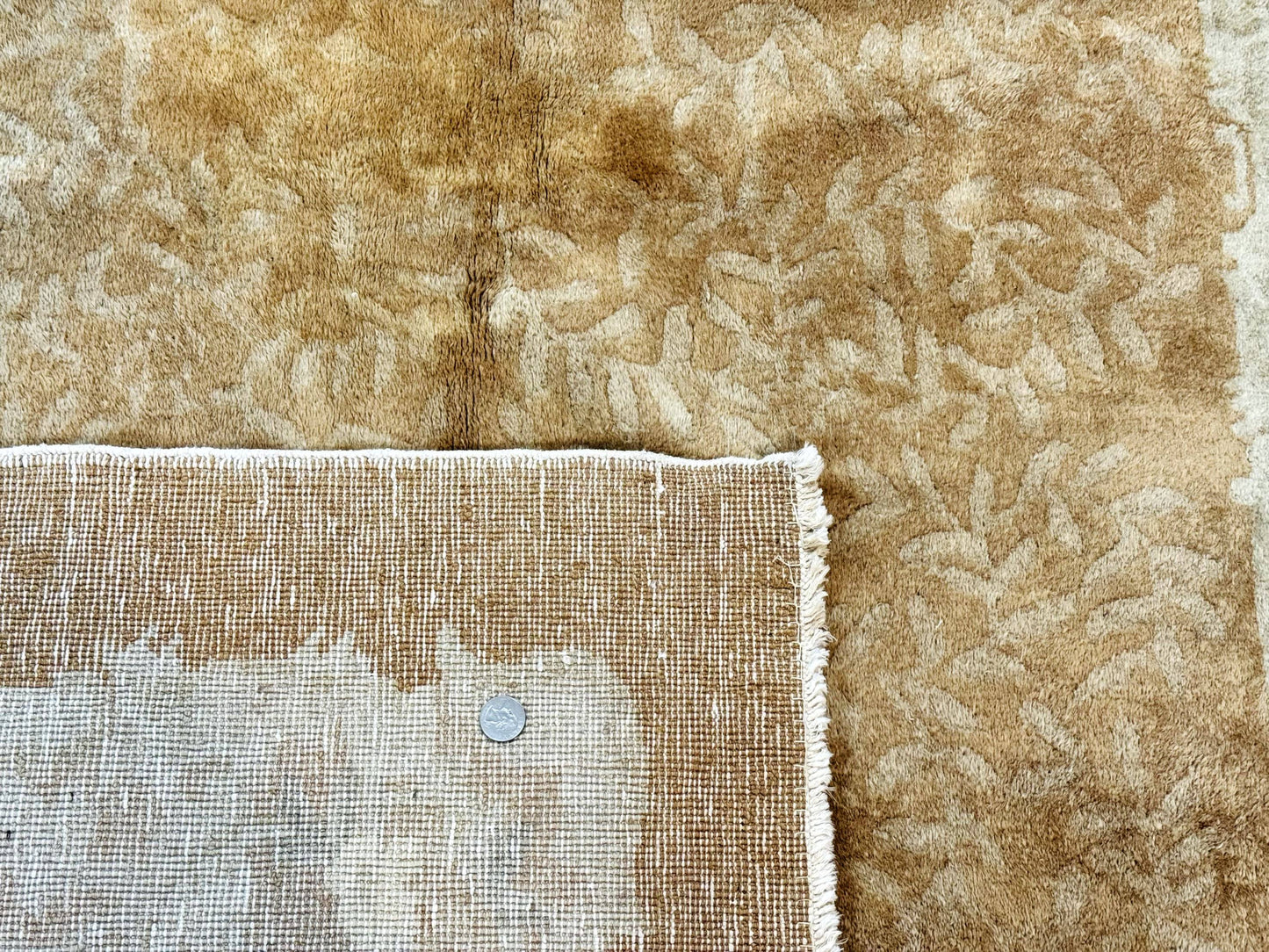 Chinese Peking Rug 5x7, Golden-Tan, Vintage Chinese Wool Carpet - Nuvé