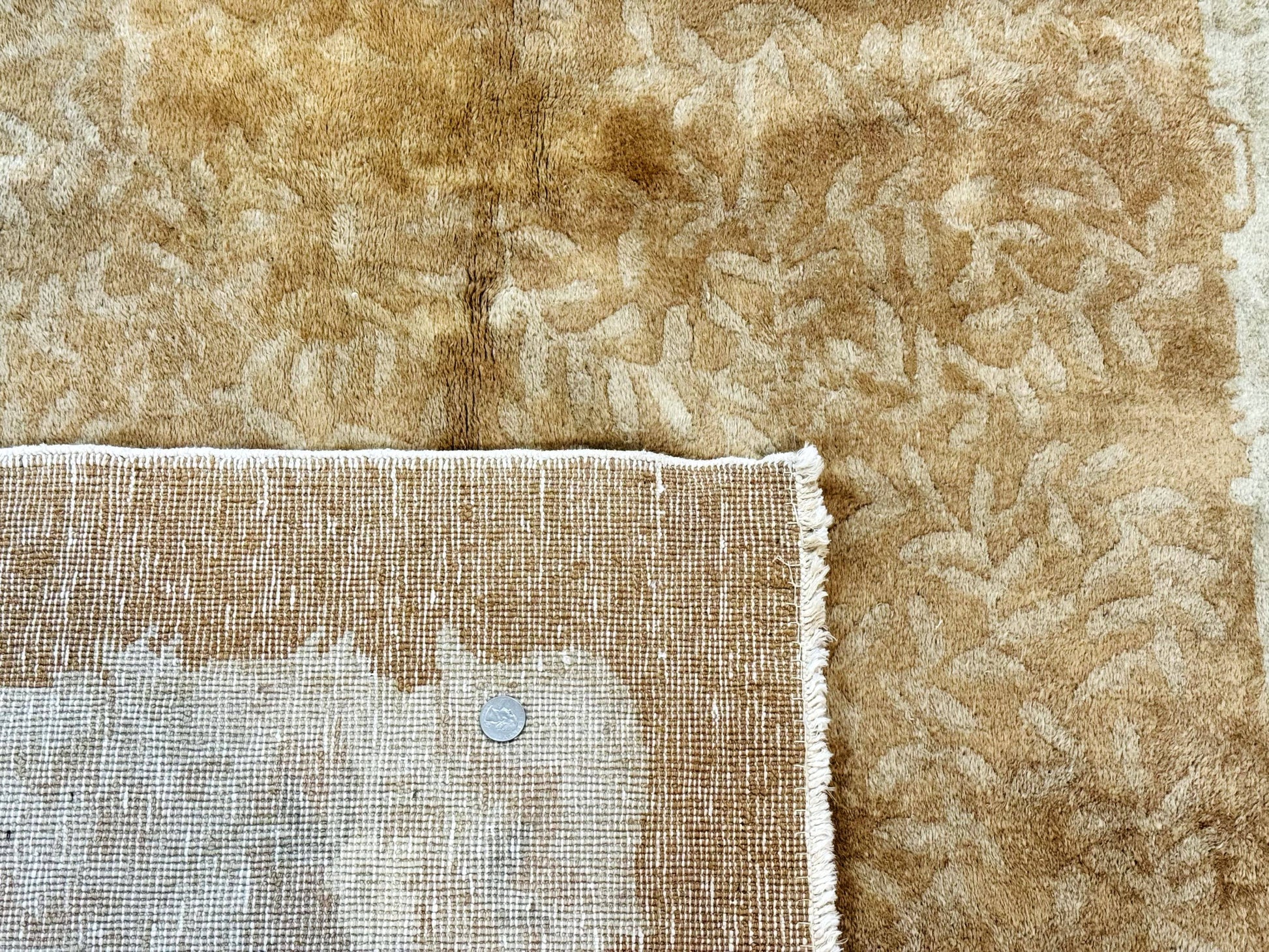 Chinese Peking Rug 5x7, Golden-Tan, Vintage Chinese Wool Carpet - Nuvé
