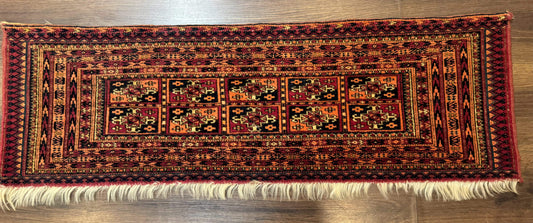 Antique Persian Turkoman Mafresh Rug 1x4, Wool, Tribal Collectible - Nuvé