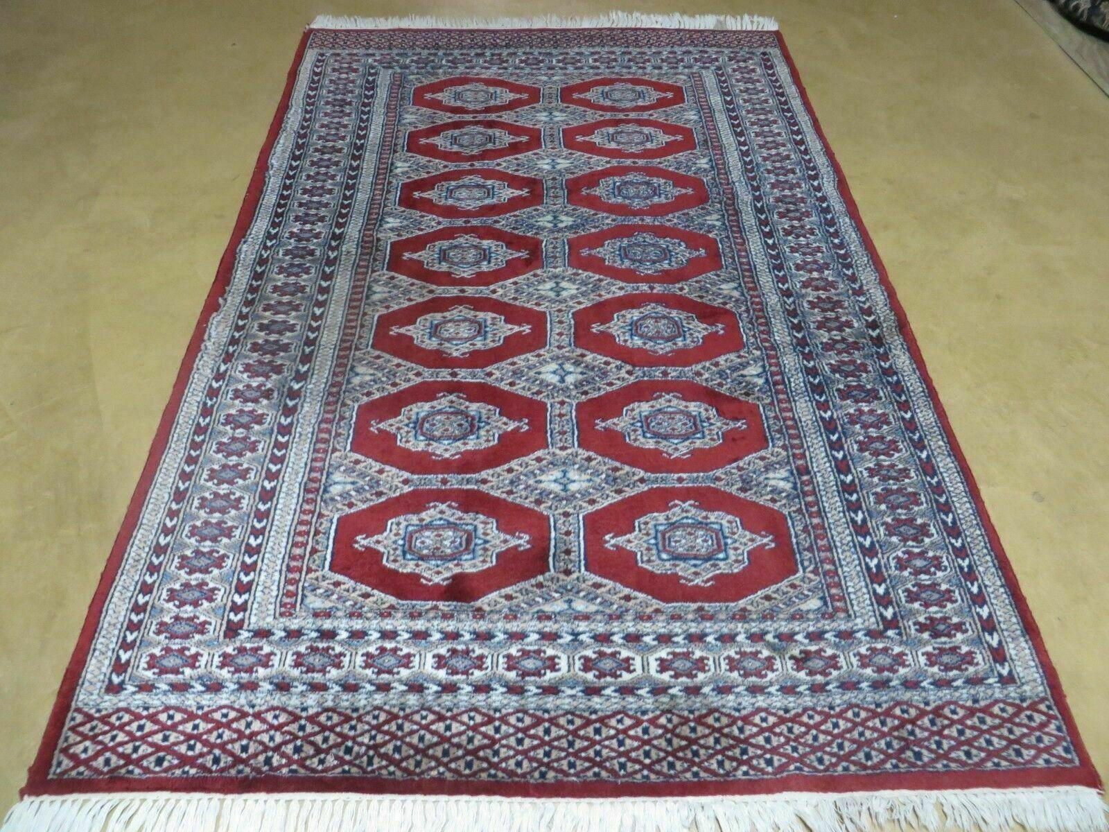 4' X 6' Vintage Handmade Pakistan Turkoman Bokhara Fine Woven Wool Rug Nice - Nuvé