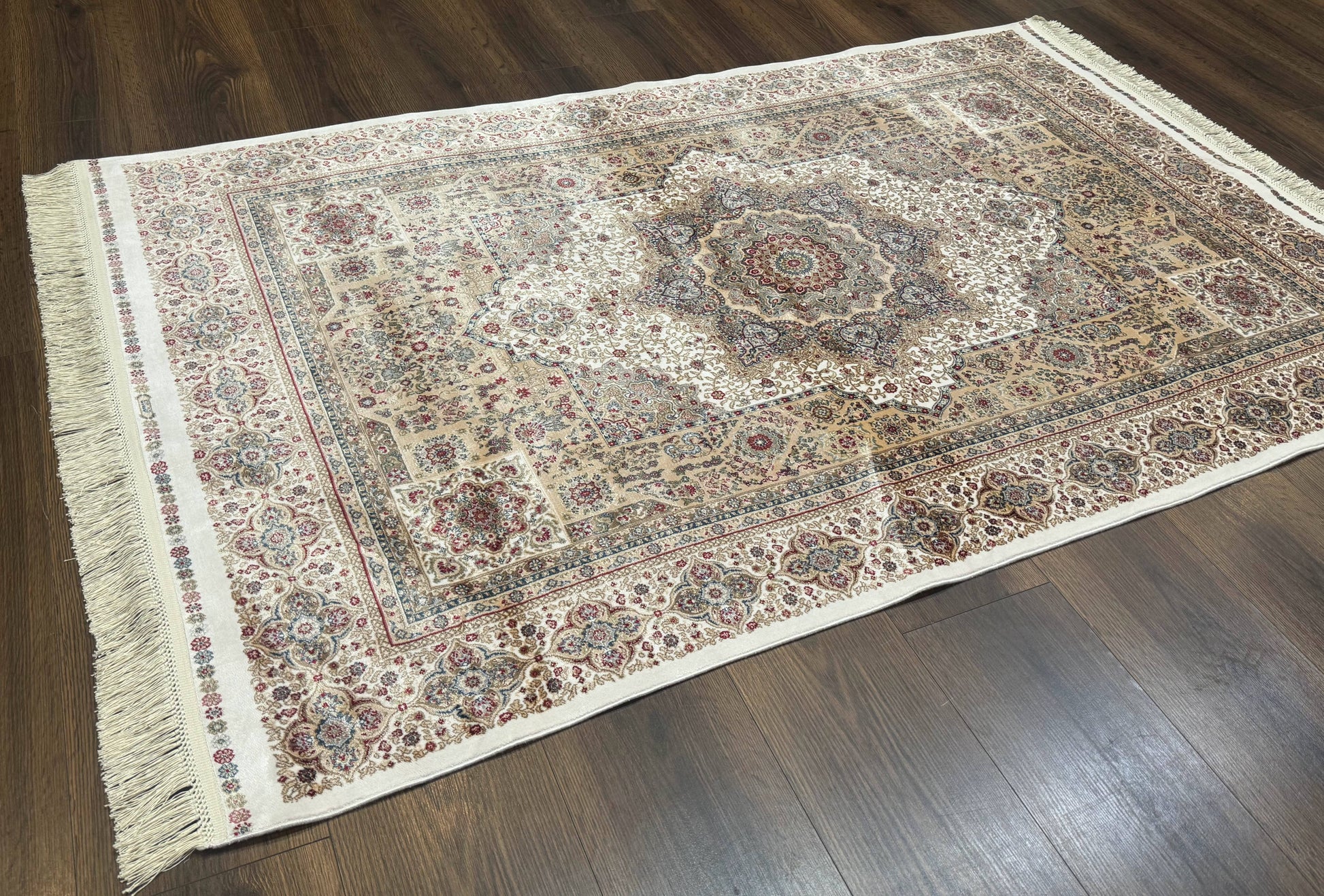 Turkish Memluk Silk Rug 4x6, Hereke Carpet, Bamboo Silk, New - Nuvé