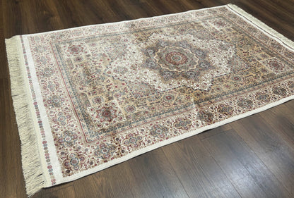 Turkish Memluk Silk Rug 4x6, Hereke Carpet, Bamboo Silk, New - Nuvé