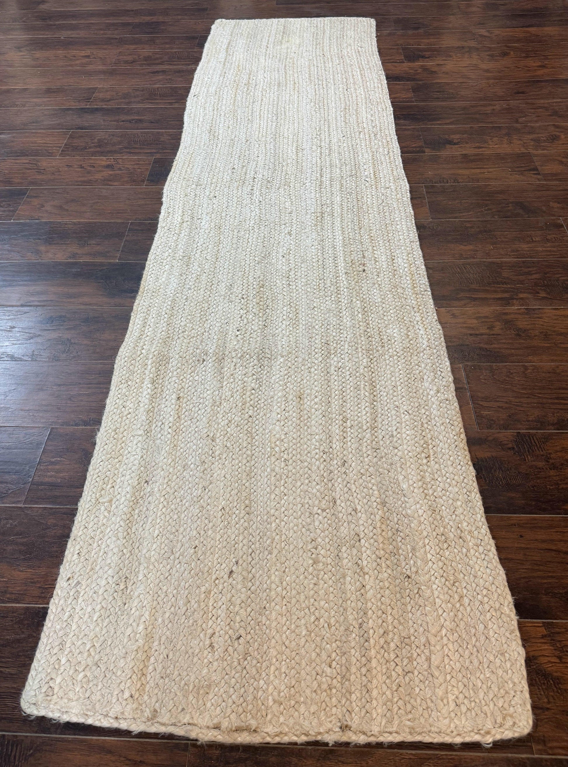 Modern Jute Runner Rug 2.7 x 10, Rug for Hallway or Kitchen, Farmhouse Rug - Nuvé