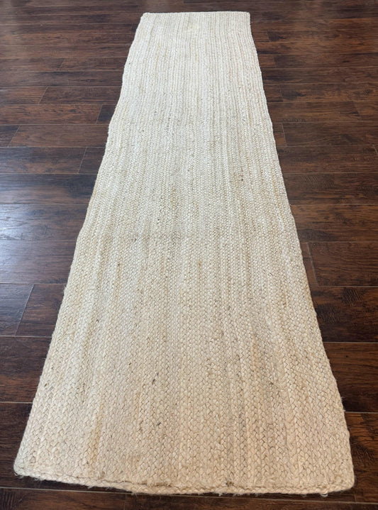 Modern Jute Runner Rug 2.7 x 10, Rug for Hallway or Kitchen, Farmhouse Rug - Nuvé