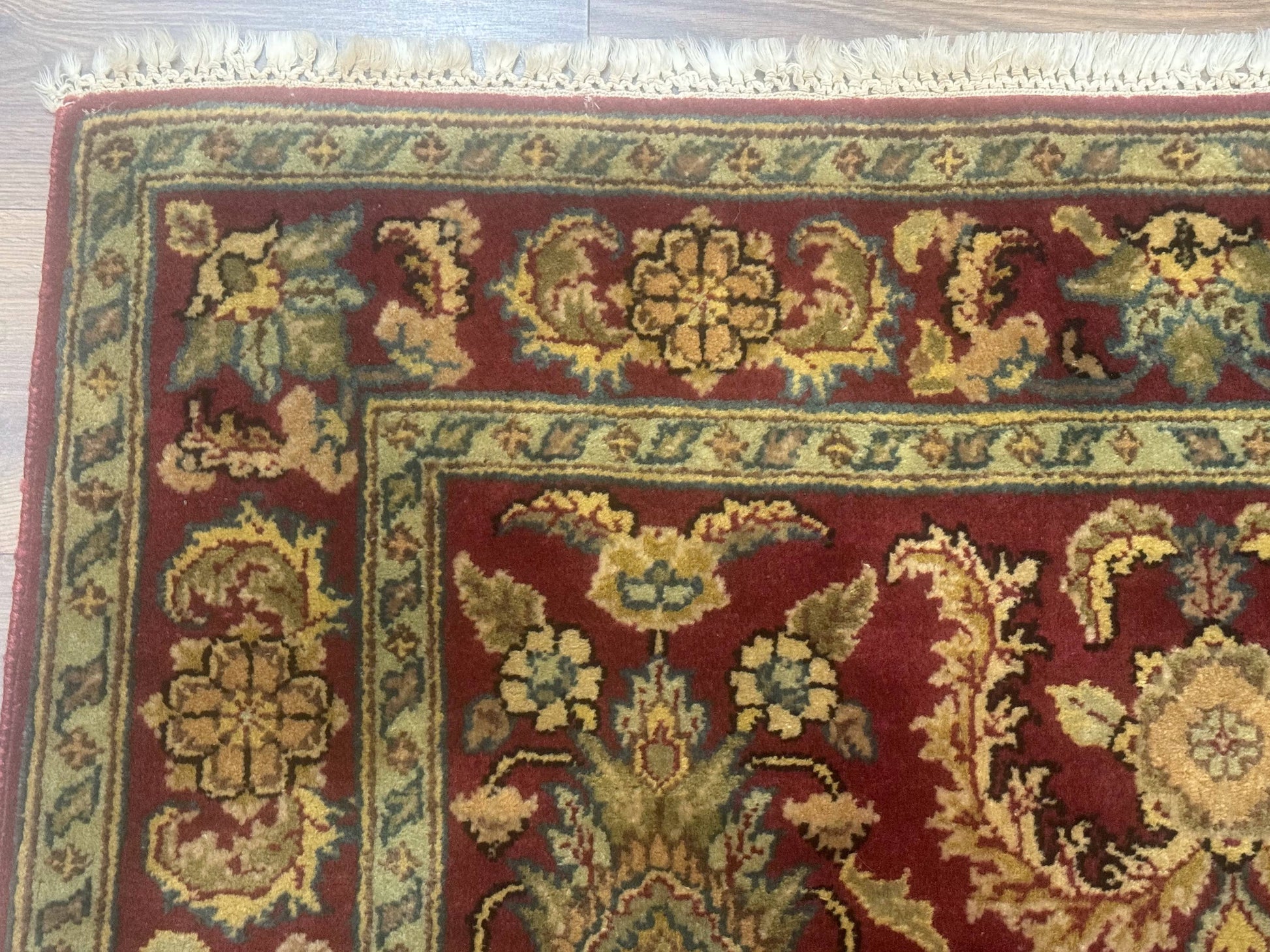 Indo Persian Mahal Rug 4x6, Floral Allover Pattern, Maroon - Nuvé