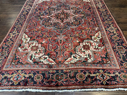 Persian Heriz Rug 6.6 x 9, Geometric Wool Persian Carpet - Nuvé