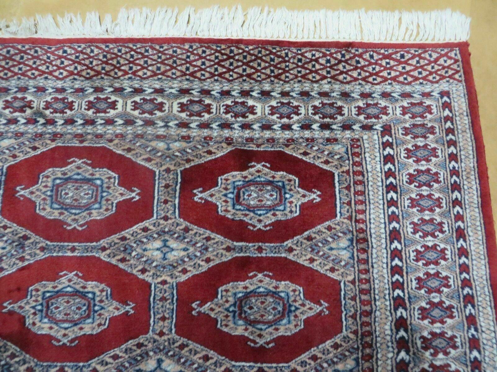 4' X 6' Vintage Handmade Pakistan Turkoman Bokhara Fine Woven Wool Rug Nice - Nuvé