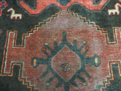 4' X 8' Antique Handmade India Geometric Oriental Tribal Wool Rug Red # 603 - Nuvé