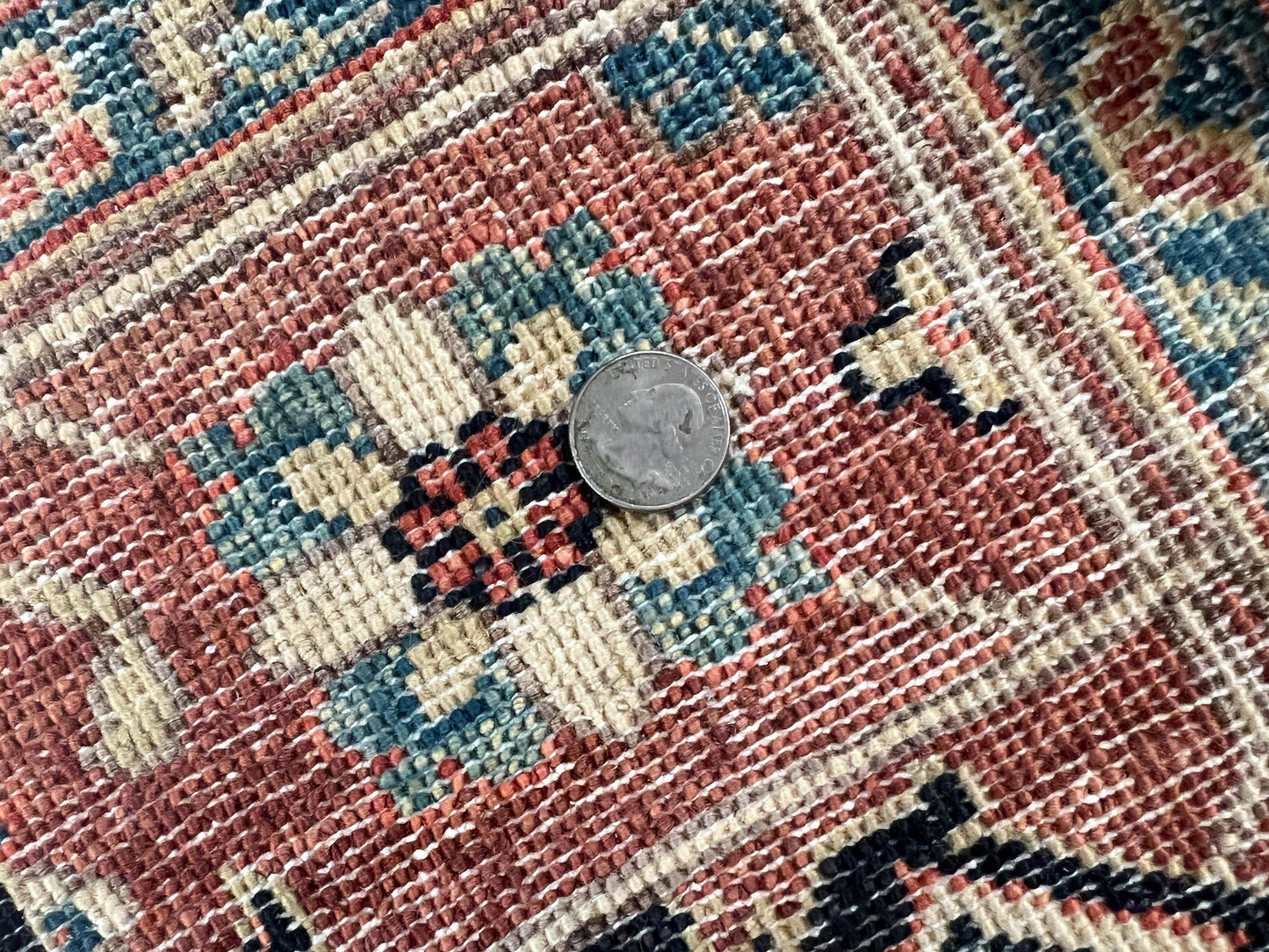 Peshawar Rug 5x7, Wool Hand Knotted Handmade Vintage Carpet, Serapi Design, Pakistani Rug 5 x 7 ft, Medium Sized, Geometric Rug - Nuvé