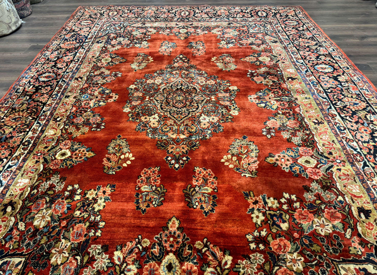 Antique Persian Sarouk Rug 9x12 - Nuvé