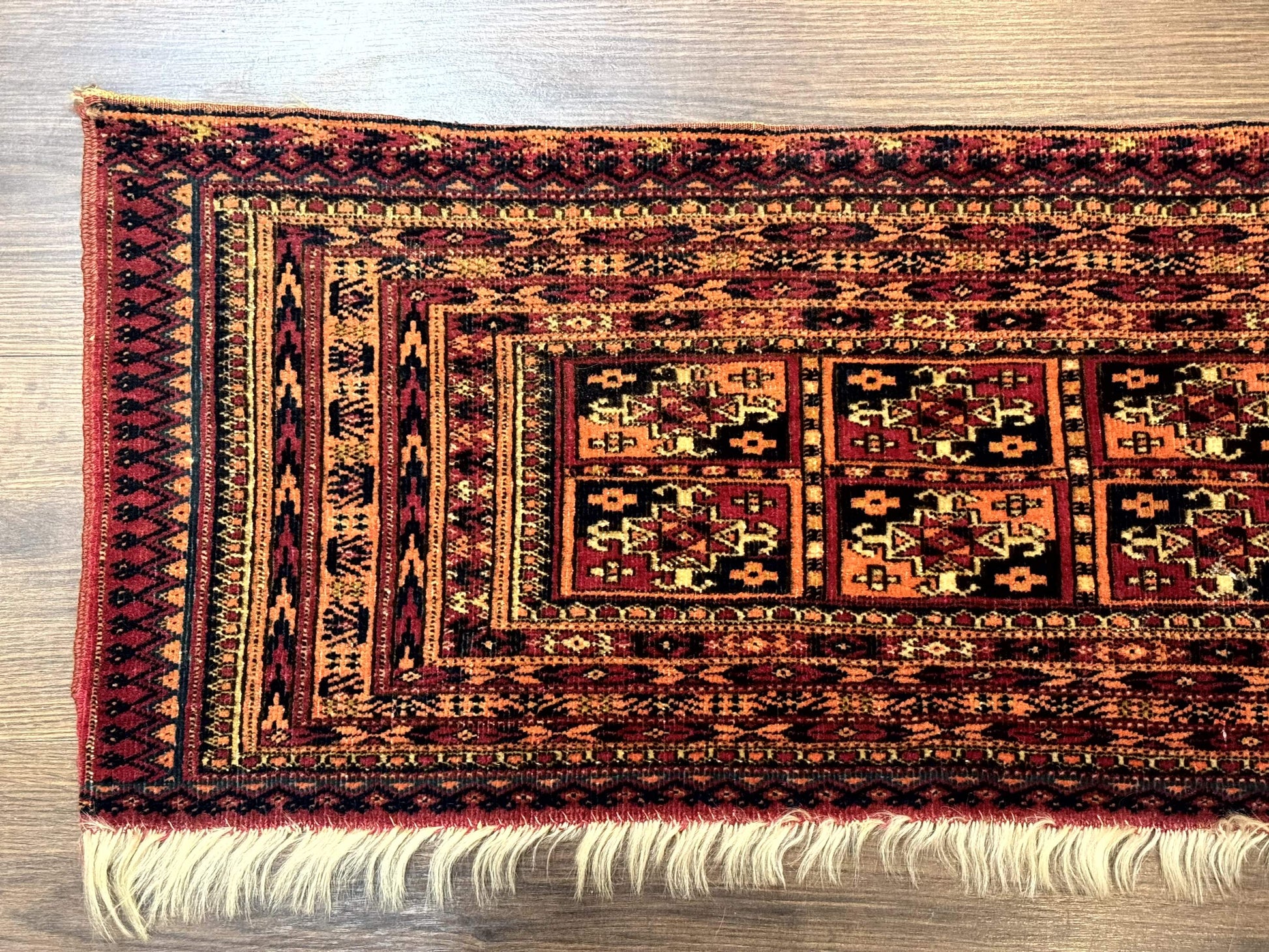 Antique Persian Turkoman Mafresh Rug 1x4, Wool, Tribal Collectible - Nuvé