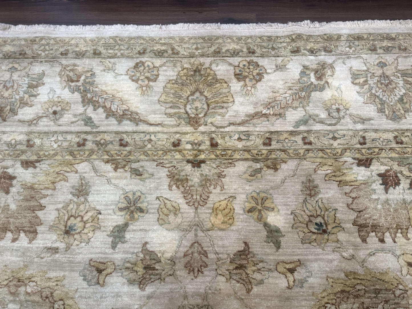 Palace Size Rug 12x15, Neutral Light Colors, Oat, Peshawar Chobi Oushak Rug, Handmade Wool Rug - Nuvé
