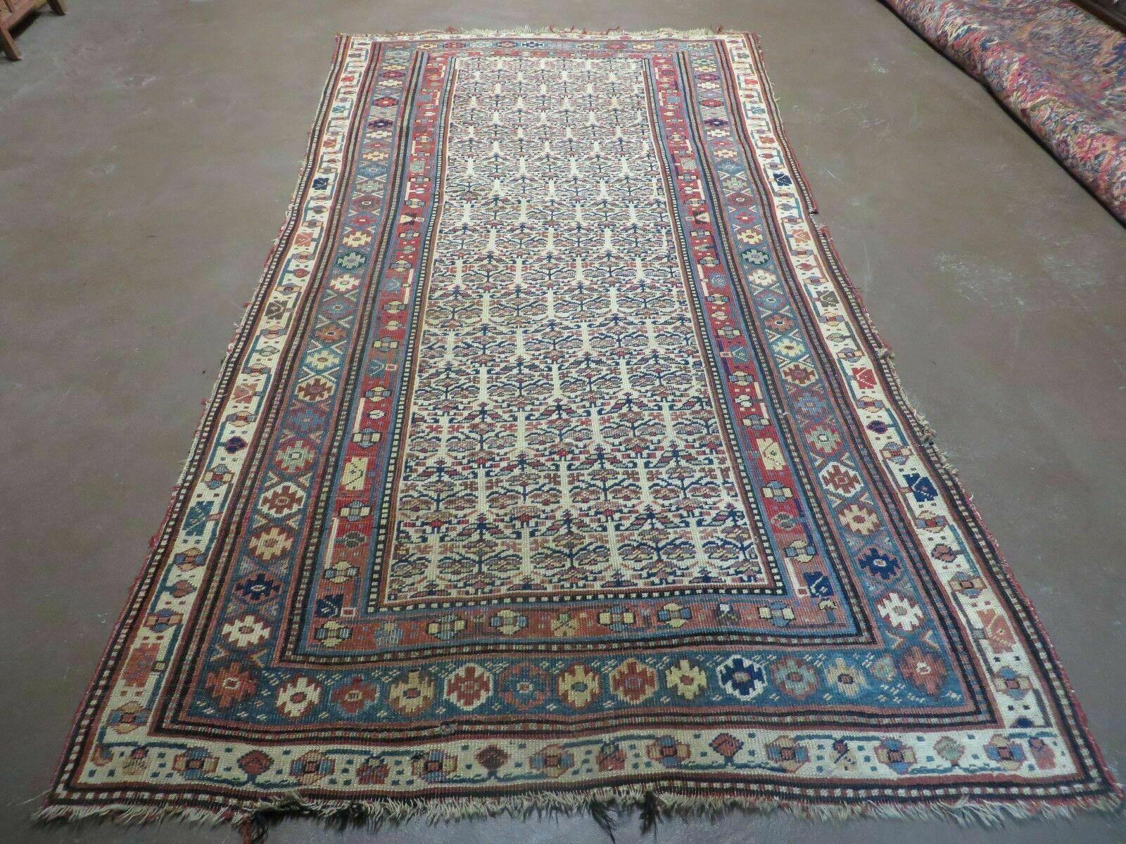 5' X 9' Antique Handmade Caucasian Kuba Wool Rug Veg Dye Runner Nice - Nuvé